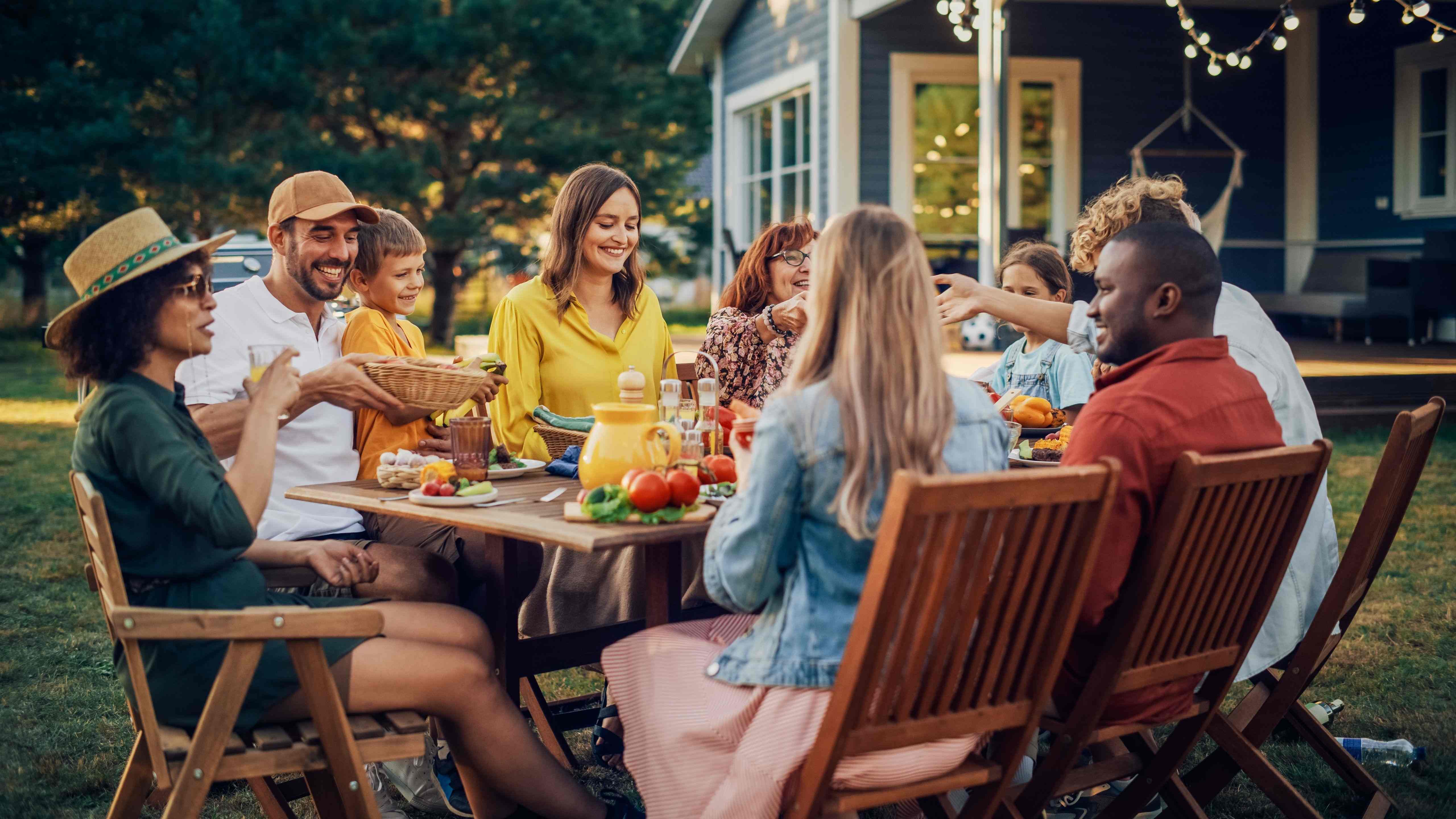 A family at the dinner table