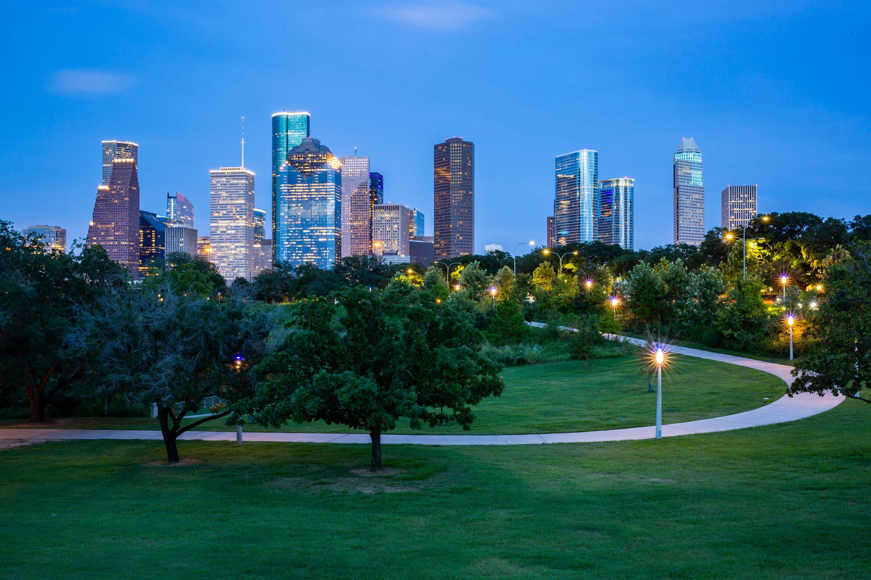 Houston skyline at dusk